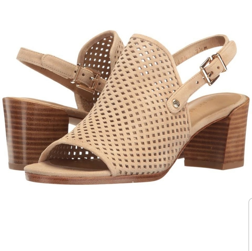 Stuart Weitzman Open Toe Block Heel Sandal